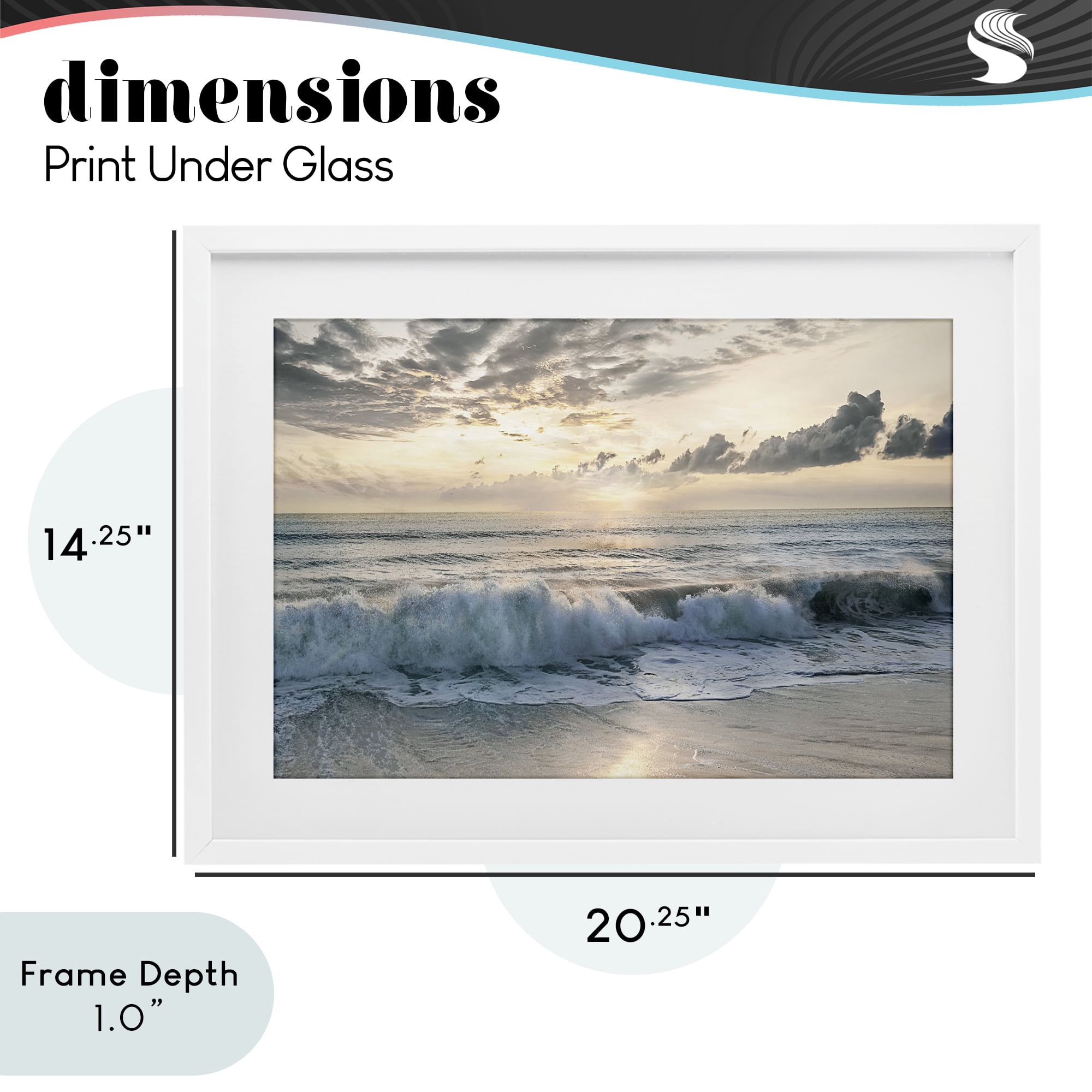 Stupell Industries Sunset Foam Along Shoreline White Framed Print Under Glass, design by Mike Calascibetta