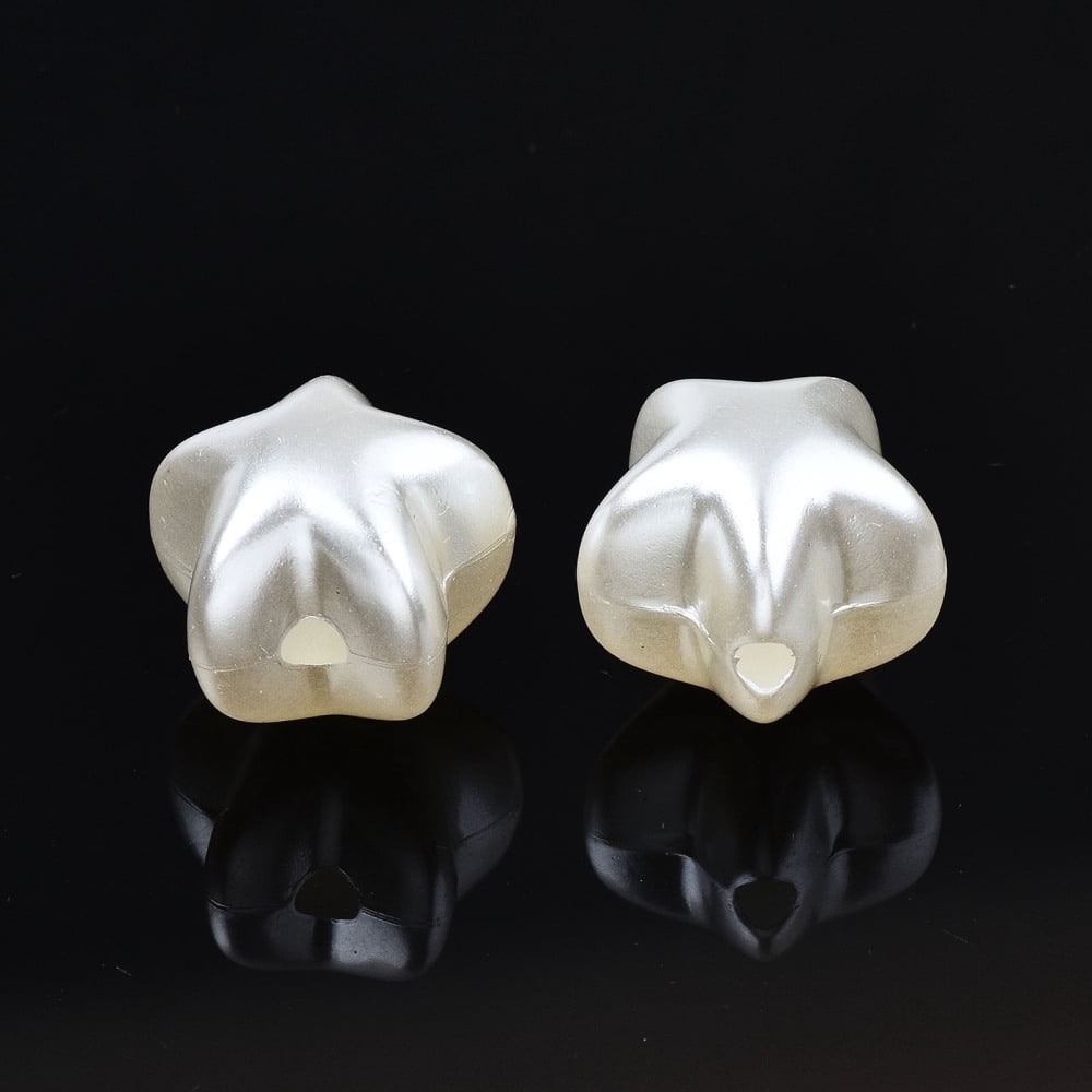 500gs Plastic Imitation Pearl Beads Star Creamy White 16x17x15mm Hole: 3mm about 270pcs/500g