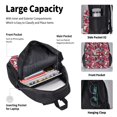 thumbnail image 4 of Disketp Rooster Head Mochila Estampada de Gran Capacidad con Lonchera y Estuche, Set de 3 Piezas para Estudiantes, 4 of 7