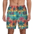 thumbnail image 2 of Goofa Hawaii Palms Printed Men's Swim Trunks Board Shorts Quick Dry Mens Swimming Trunks with Compression Liner,Breathable Fit Hawaii Beach Shorts-Large, 2 of 9