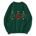thumbnail image 6 of larppty Merry Christmas Sweatshirt for Women Drop Shoulder Long Sleeve Christmas Tree Pullover Lightweight Party Shirt (Green, XL), 6 of 9