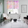 thumbnail image 4 of Rainbow Color Kitchen Curtains Small Short 39 Inch Length, Fantasy Colorful Ombre Swirl Grommet Top Bedroom Living Room Curtains, Light Filtering Cafe Curtain Drapes 2 Panels Set 55''x39'', 4 of 8
