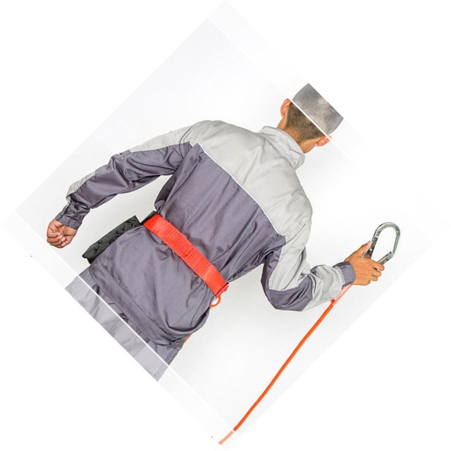 maskred Rock Climbing for Protection Harness Belt Safe Strap Landyard 5m medium hook Orange 5 meter medium hook