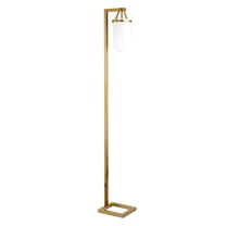 Evelyn&Zoe Shiloh 68" Tall Floor Lamp with Glass Shade, Brass/White Milk