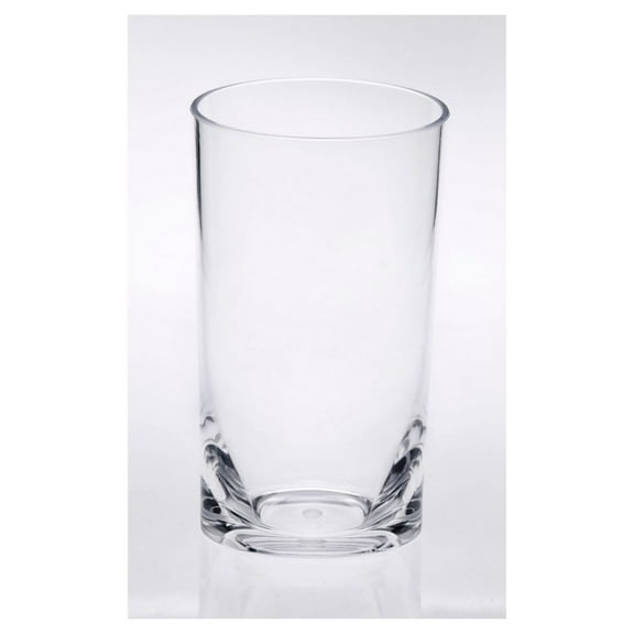LeadingWare Hi Ball Oval Halo Acrylic Drinking Glasses Set of 4 (15oz) - 3.35" W x 3.35" L x 5.9" H Clear-DishWasher Safe