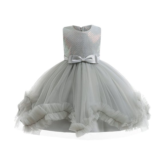 Mercatoo New Flower Girl Princess Dress Children Sequin 𝐅𝐥uffy Yarn Children Birthday Child Sleeveless Dress Lace Tutu Dress