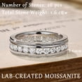 thumbnail image 3 of Siyoupin Mens Moissanite Wedding Band 1.6ct 18k White Gold Plated Sterling Silver Eternity Engagement Ring Size 13, 3 of 9