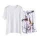 thumbnail image 1 of Conjunto de Pantalones Cortos de Mujer Color Sólido Cuello Redondo Manga Corta, Top Y Pantalones Cortos para el Uso Diario, Casual Y Fiesta, 1 of 3