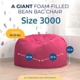 thumbnail image 2 of Ultimate Sack 3000 3-Foot Bean Bag Chair Oversized Foam Lounger, Pink Fur Cover, 2 of 6