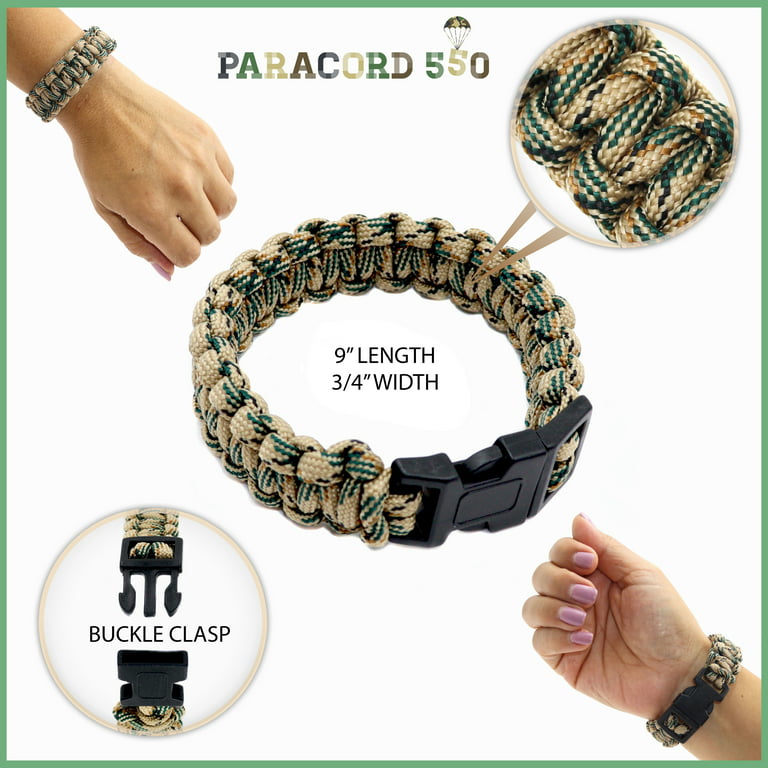 Fablinks Paracord Bracelets for Men, Boys, Kids 12 PCs - Camo