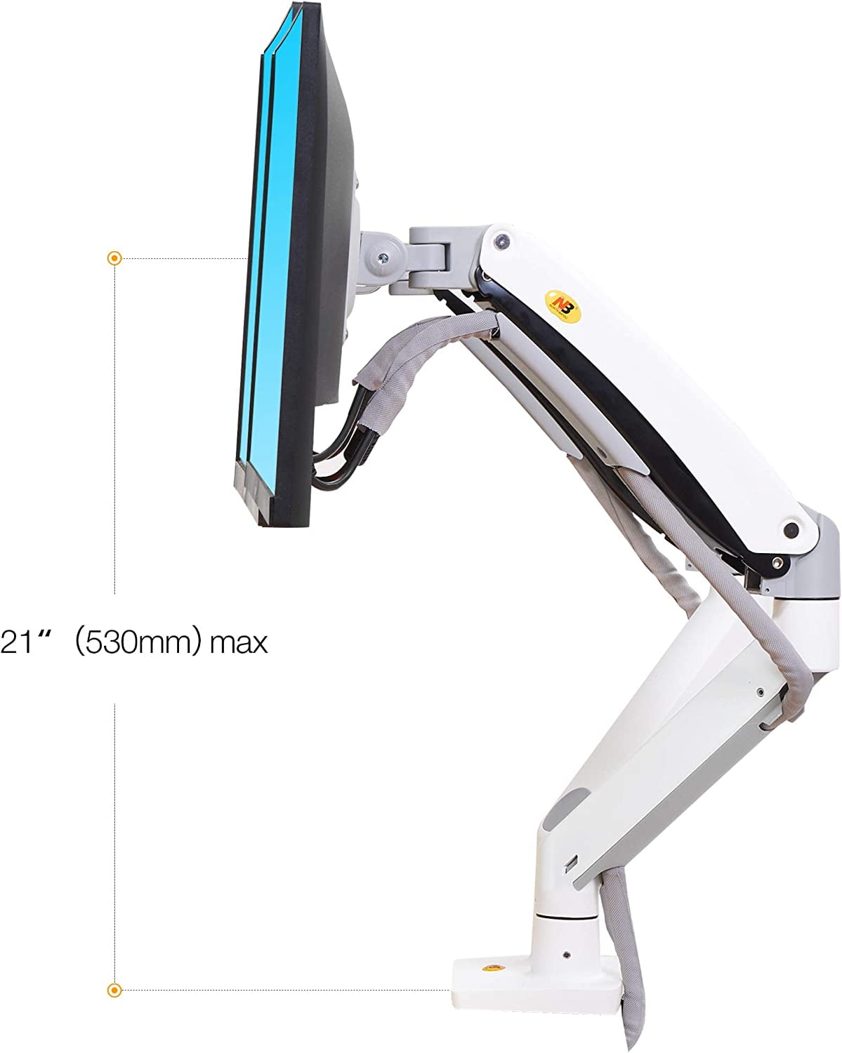 Dual Monitor Desk Mount Stand Full Motion Swivel Computer Monitor Arm Fits 2 Screens  to 32'' with Load Capacity 6.6~26.4lbs for Each Monitor G75-W