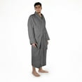 thumbnail image 2 of Men's Plush and Absorbent Turkish Cotton Bathrobe by Blue Nile Mills - Small/Medium, Gray, 2 of 7