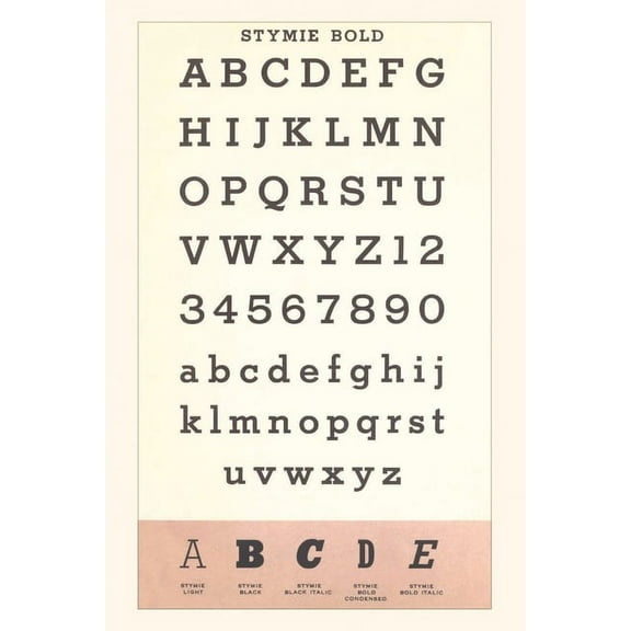 Pocket Sized - Found Image Press Journals: Vintage Journal Font Sample Chart, Stymie Bold (Paperback)