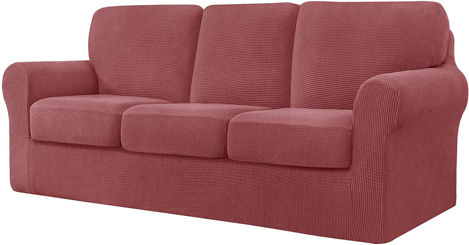 CHUN YI 7 Piece Stretch Sofa Cover, 3 Seater Couch Slipcover with
