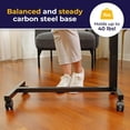 thumbnail image 3 of Non-Tilt Overbed Table with Wheels, Height Adjustable Rolling Tray for Hospital or Home Use, Silver Vein, 3 of 6