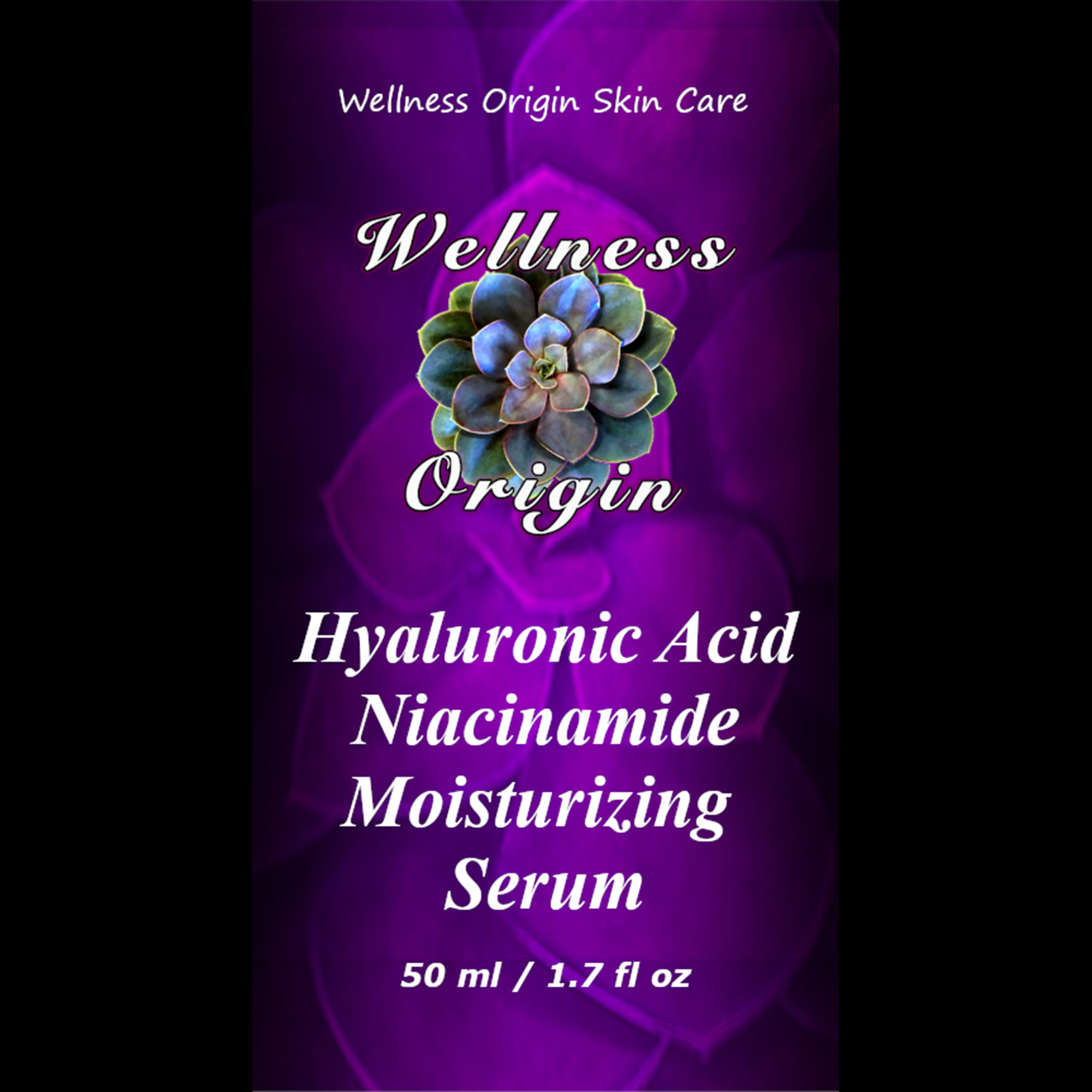 Wellness Origin Hyaluronic Acid & Niacinamide Moisturizing Serum |  Hydrating, Rebuilding Collagen , Anti-Aging, 1.7 oz