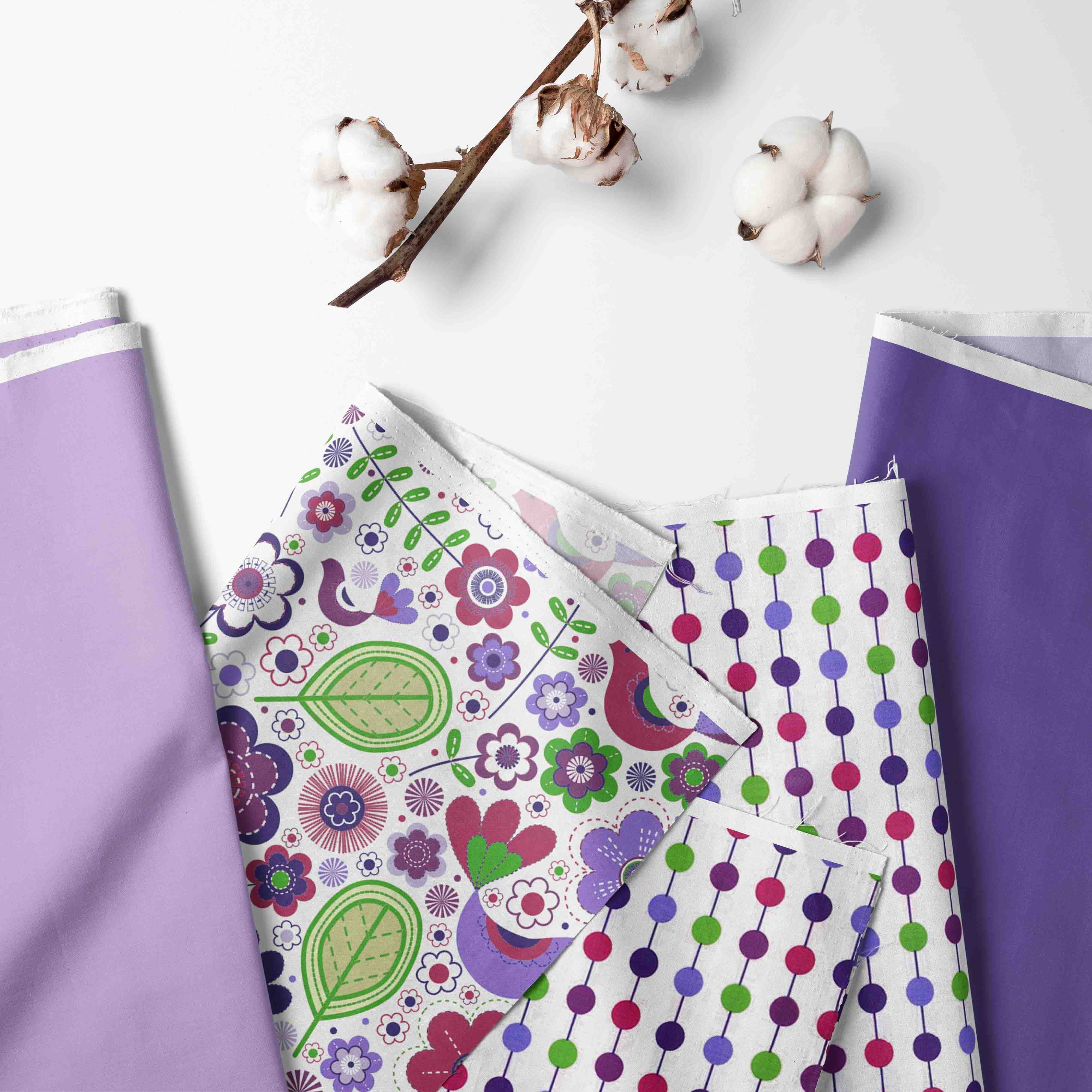 Bacati - Nursery Storage Caddy Botanical Purple/Lilac/Green/Plum Girls