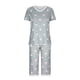 thumbnail image 3 of ICHUANYI Clearance Fashion Women Casual Patchwork Short Sleeve Tops V-Neck Shorts Sleepwear Sets(Gray, S) ICHUANYI WER2023081107624, 3 of 8