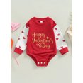 thumbnail image 2 of Seyurigaoka Baby Boys Girls Valentine’s Day Romper Tops Long Sleeve Round Neck Jumpsuits Truck/Letter Print One-Piece Bodysuit, 2 of 9
