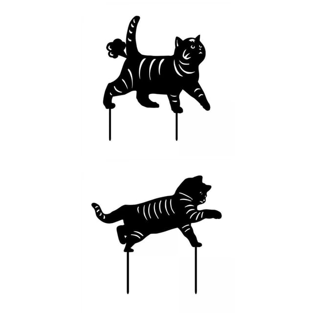 2pcs Art Acrylic Cat Decorative Stakes for Garden Yard Lawn Decoration