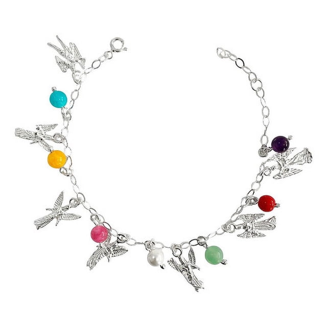 JOYARIS Pulsera Ajustable 7 Arcangeles Cuarzo San Miguel Plata 925 Talla Largo/Ancho: 20 cm (ajustable) x 3 mm PT-0000838