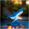 thumbnail image 4 of Fzsteel Great White Shark Resin Sculpture Night Light, Blue Table Lamp For Bedroom Ocean Themed Decor Gift, 4 of 5