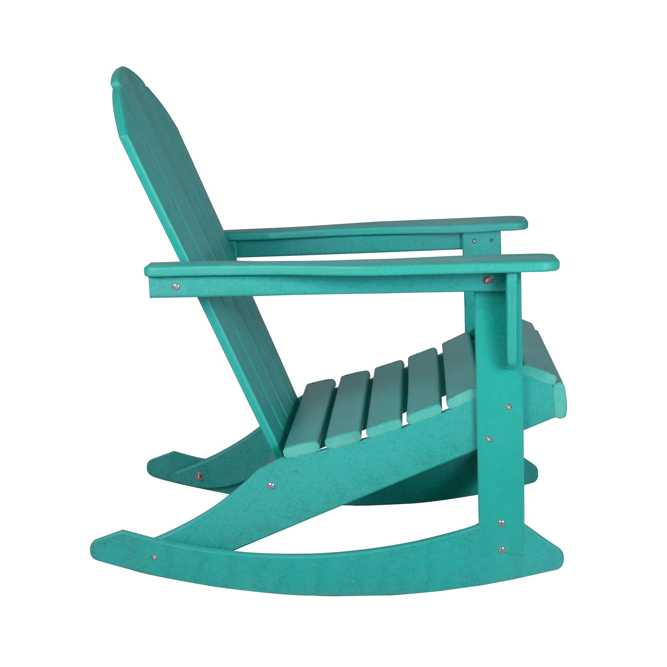 GARDEN Plastic Adirondack Rocking Chair for Outdoor Patio Porch Seating, Turquoise