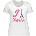 thumbnail image 3 of Inktastic I Love Paris Eiffel Tower Women's Plus Size T-Shirt, 3 of 5