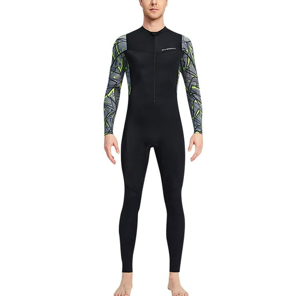 Fsqjgq Wet Suit for Men Rash Guard Sets Long Sleeve Sunscreen Snorkeling Diving Surfing Suit Swimwear Cold Water Swimming Swimsuits XXL