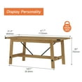thumbnail image 6 of Modern Wood Kitchen Table for Dining Room, Rectangular Dining Table for 4-6 Person, Pine Wood Brown Finish, 6 of 6