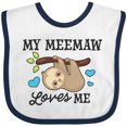 thumbnail image 3 of Inktastic My Meemaw Loves Me with Sloth and Hearts Boys or Girls Baby Bib, 3 of 4