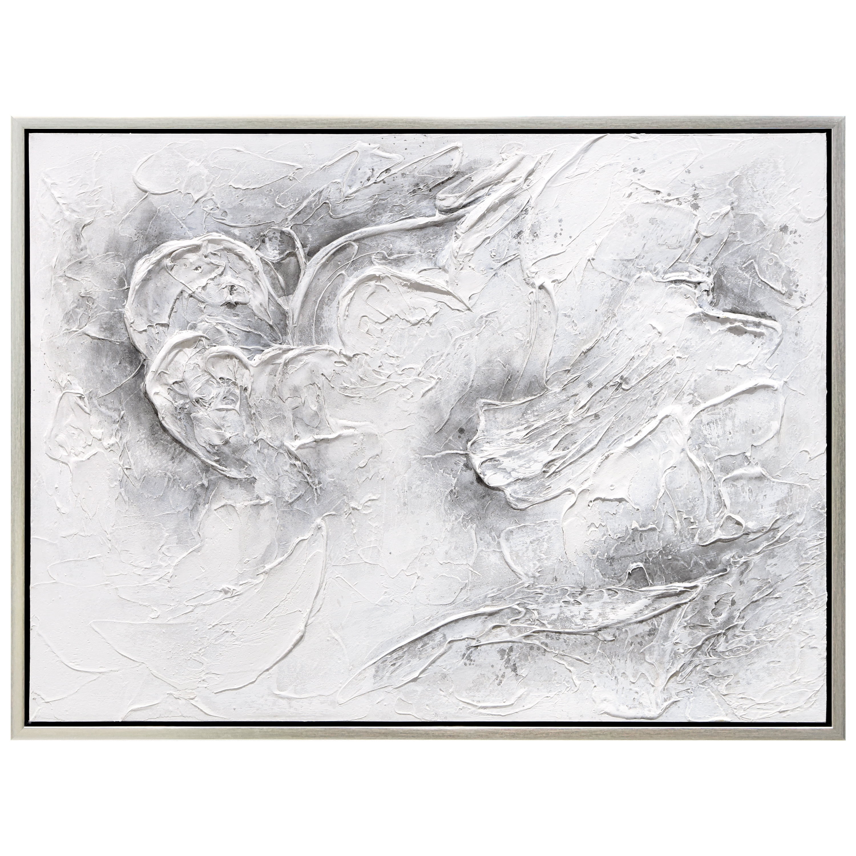Abstract Whispers Heavily Textured Hand Painted Framed Canvas Wall Art