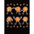 thumbnail image 2 of Women's Casual Round Neck T-Shirt with Autumn Elements and Mooncake Print, Comfortable Summer Top, Polyester Spandex Blend, Machine Washable, 2 of 6