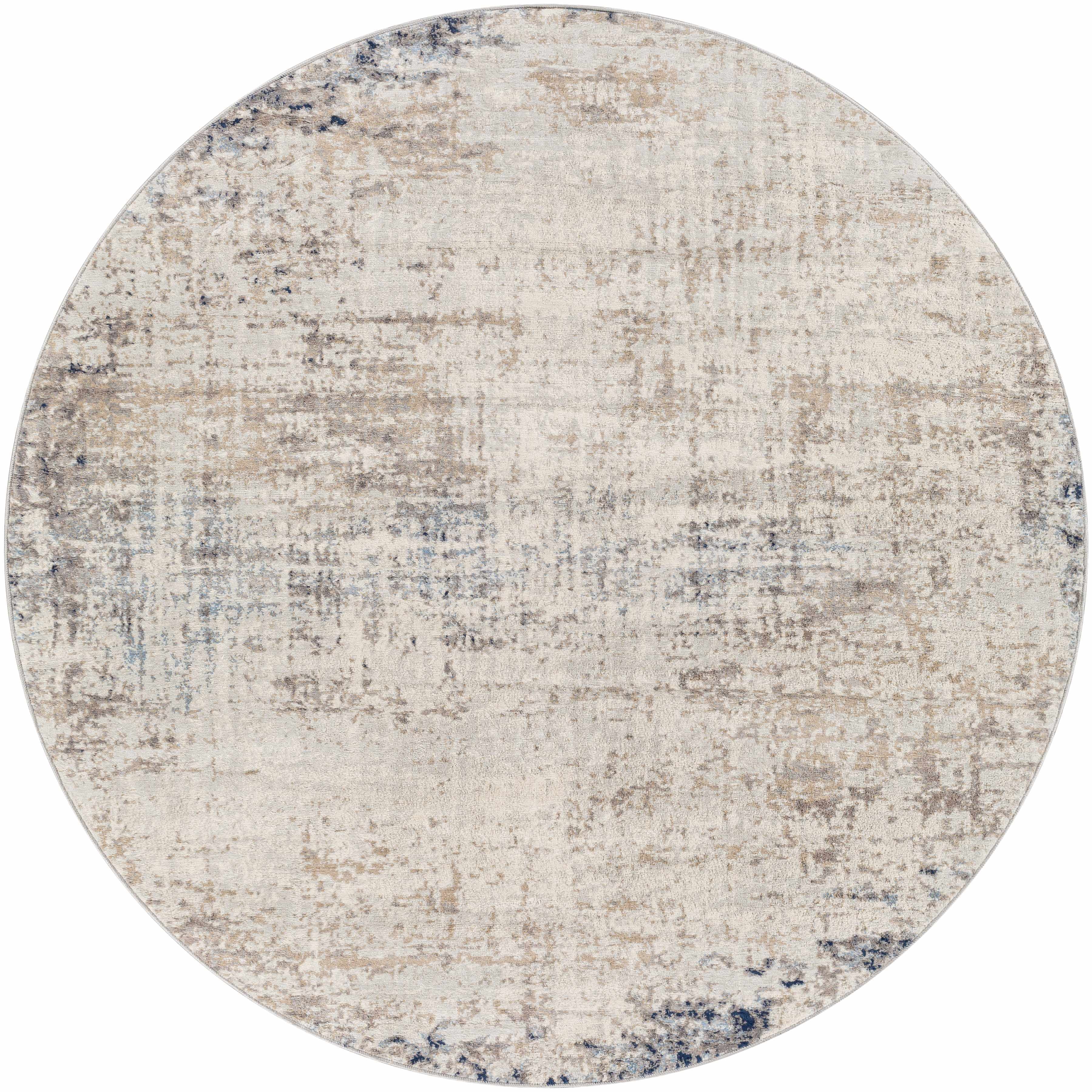 Hauteloom Alcove Contemporary Abstract Living Room Bedroom Dining Room Runner Rug - Modern Distressed Carpet - Blue, Gray, Beige, Cream, Brown - 2'7" x 10'