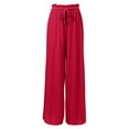 thumbnail image 2 of Baqcunre Women's Solid Lace-Up New High-Waisted Pleated All-In-One Fashion Pants,Size S-XXL,Wide Leg Pants Woman,Sweatpants Women,Women's Pants,Womens Clothes,Color Red, 2 of 9