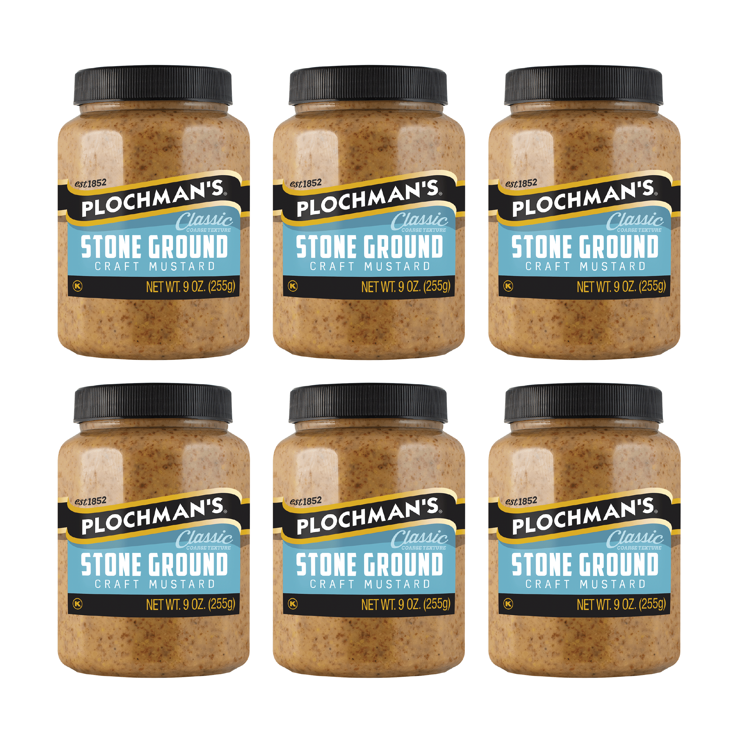 Plochman's Natural Stone Ground Craft Mustard, Classic Coarse Texture