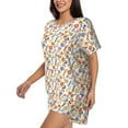 thumbnail image 2 of Naloa Retro Floral Women's Short-Sleeved Pajama Set, Loungewear, Summer pajamas, Breathable Cozy - Small, 2 of 9