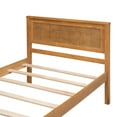 thumbnail image 5 of Euroco Twin Platform Bed, Modern Wood Frame Bed with Headboard and Slats for Kids Room, Oak, 5 of 11