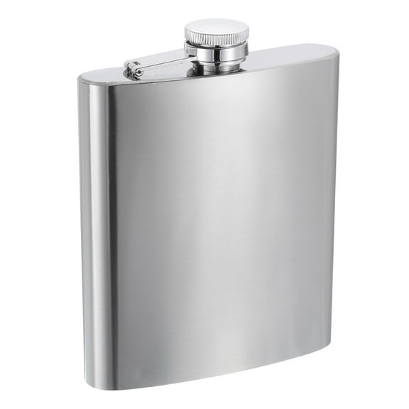 Uxcell 18oz 500ml Stainless Steel Hip Flask for Camping Hiking Outdoor Activity, Silver