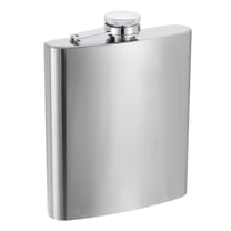 Uxcell 18oz 500ml Stainless Steel Hip Flask for Camping Hiking Outdoor Activity, Silver