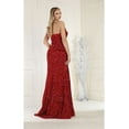 thumbnail image 2 of Royal Queen RQ8003 Juniors Womens Stretch Sequin Velvet Sweep Train Long Prom Dress, 2 of 7