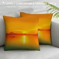 thumbnail image 3 of Chilfamy Sunset Boat Mountains Pillow Covers for Couch Sofa Indoor Outdoor Home Decor Autumn High-Quality 1PC 20x20in, 3 of 5