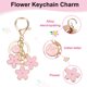 thumbnail image 3 of Llavero de encanto de flor rosa Uxcell, llavero esmaltado inicial floral lindo para mujeres, accesorios de bolso de mano M, 3 of 6