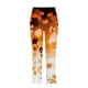 thumbnail image 5 of ICHUANYI Clearance Women's Casual Pocket Slim High Elastic Waist Print Sports Cotton And Linen Pants(Orange, S) ICHUANYI WER2023081207035, 5 of 5