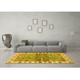 thumbnail image 3 of Ahgly Company Indoor Round Oriental Yellow Traditional Area Rugs, 7' Round, 3 of 4