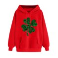 thumbnail image 2 of NuoCaiYun Hoodies for Women St. Patrick's Day Print Casual Long Sleeve Hooded Drawstring Pullover Loose Sweatshirts with Pocket, 2 of 6