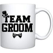 Team Groom Wedding Ceramic Coffee Mug FunnyGift For Someone Who Loves Drinking Bachelor Party Favors (White)