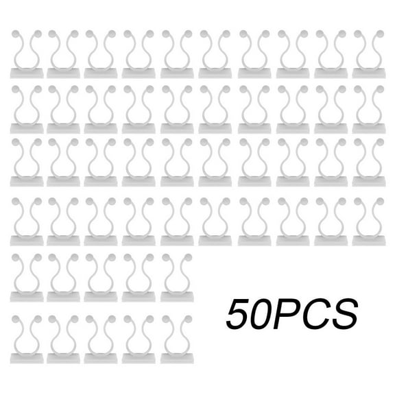Amacok 50Pcs Wall Plant Clips for Climbing Plants Self Adhesive Clips Plant Hooks for Invisible Wall Vines Plant Fixation Plant Vine Binding Clip Garden Vegetable Plant Traction