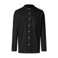 thumbnail image 4 of Men's Clearance Button Down Shirt Casual Regular-Fit Dress Shirts Mens Spring And Summer Fashion Casual Solid Color Cotton And Collar Button Shirt Top Long Sleeve Dress Shirts, 4 of 4
