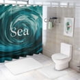 thumbnail image 7 of Chilfamy Sea Themed Bathroom Curtain Ocean Turtle Starfish Shells Shower Curtain for Child Youth Boys Adults Room Decor Romantic Hawaii Beach Waterproof Curtain White Blue Bath Curtain White, 7 of 7